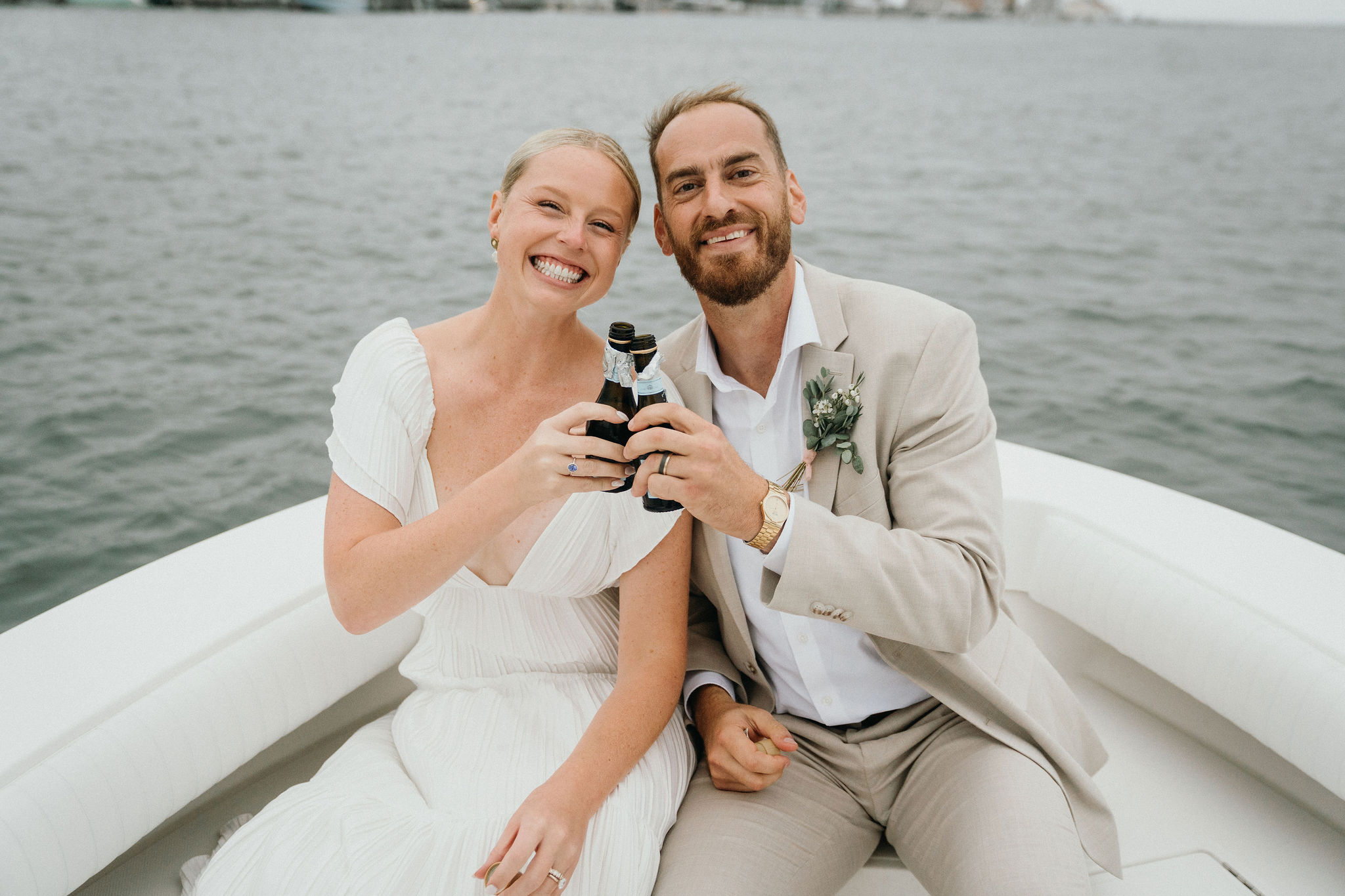 A peaceful ride on the water after an Ocean City, NJ wedding.