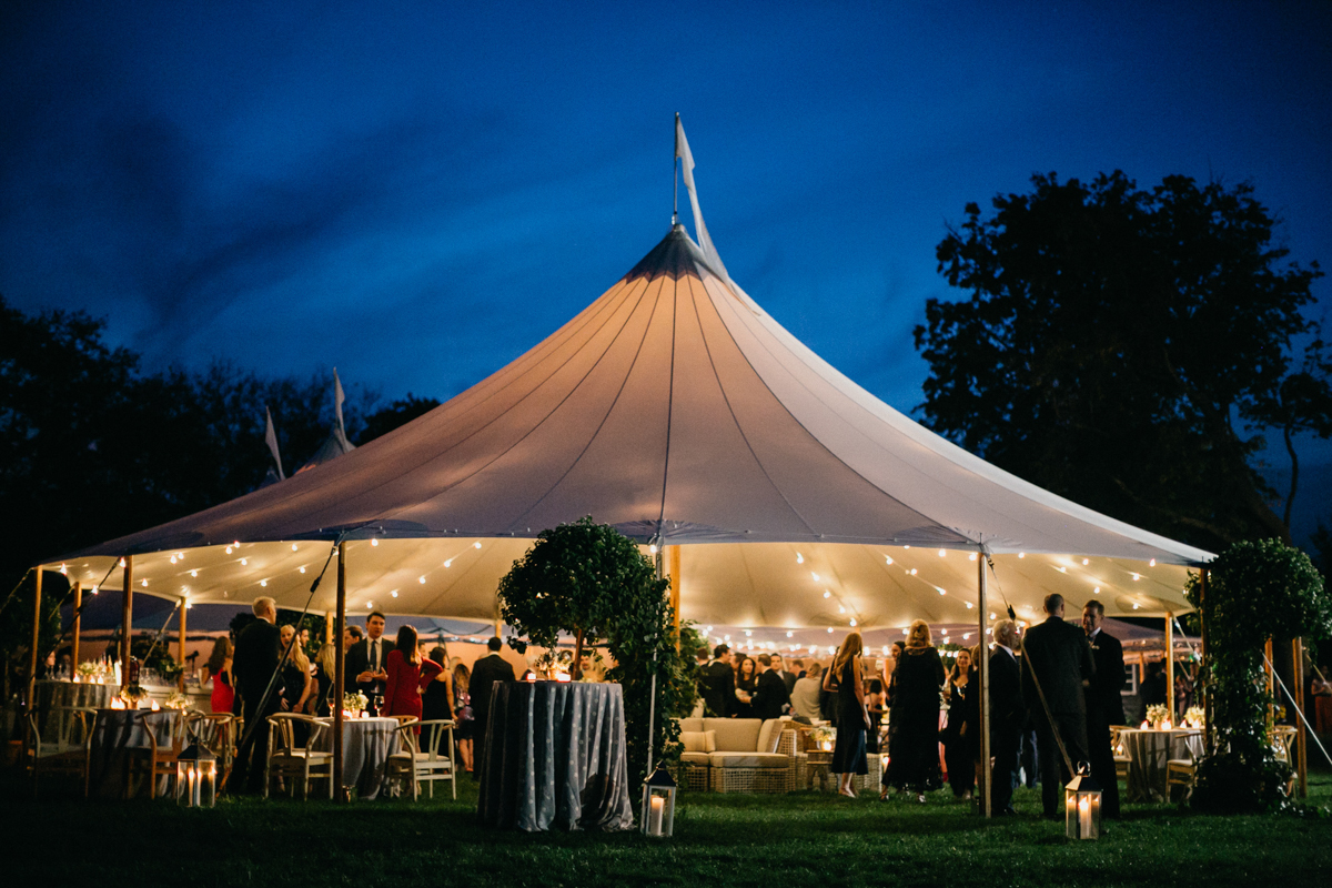 Outdoor tented wedding reception in Philadelphia.