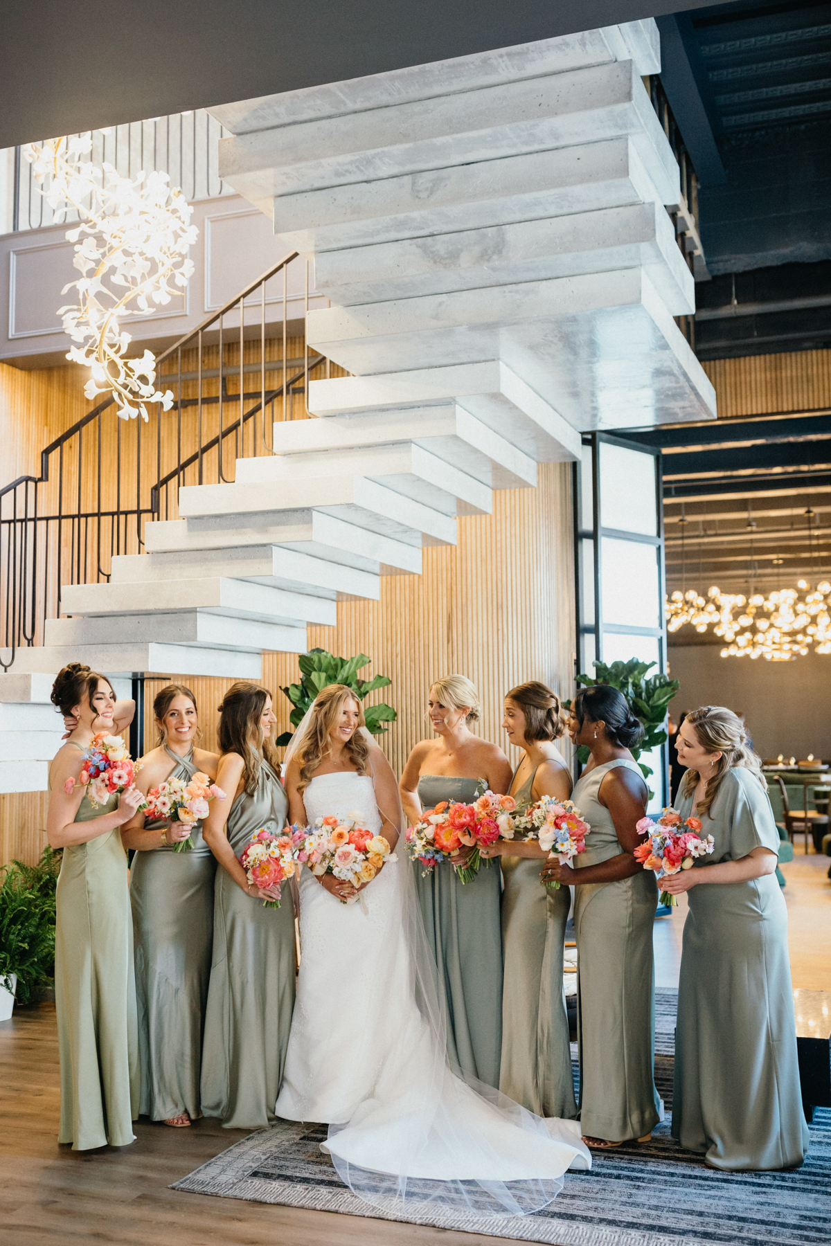 Bride and her bridesmaid at Switch House Cescaphe's new wedding venue in philadelphia