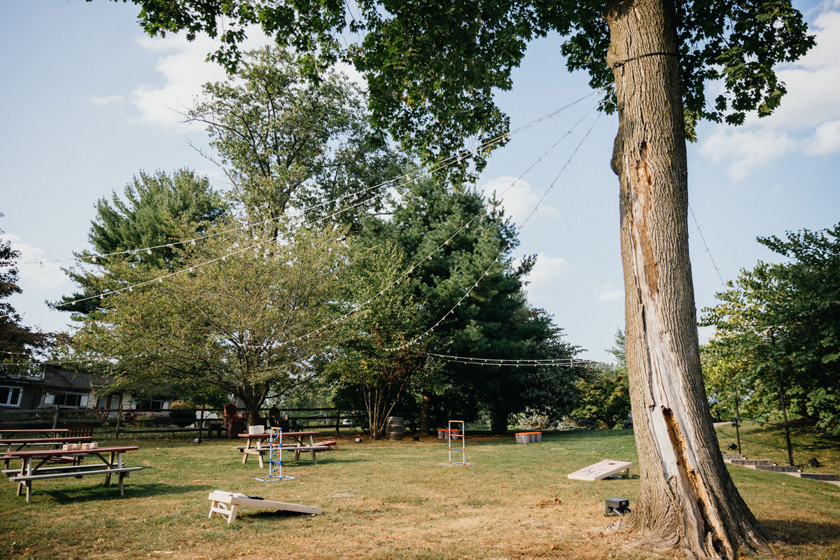 Rolling hills and rustic charm at a Pennsylvania vineyard wedding.