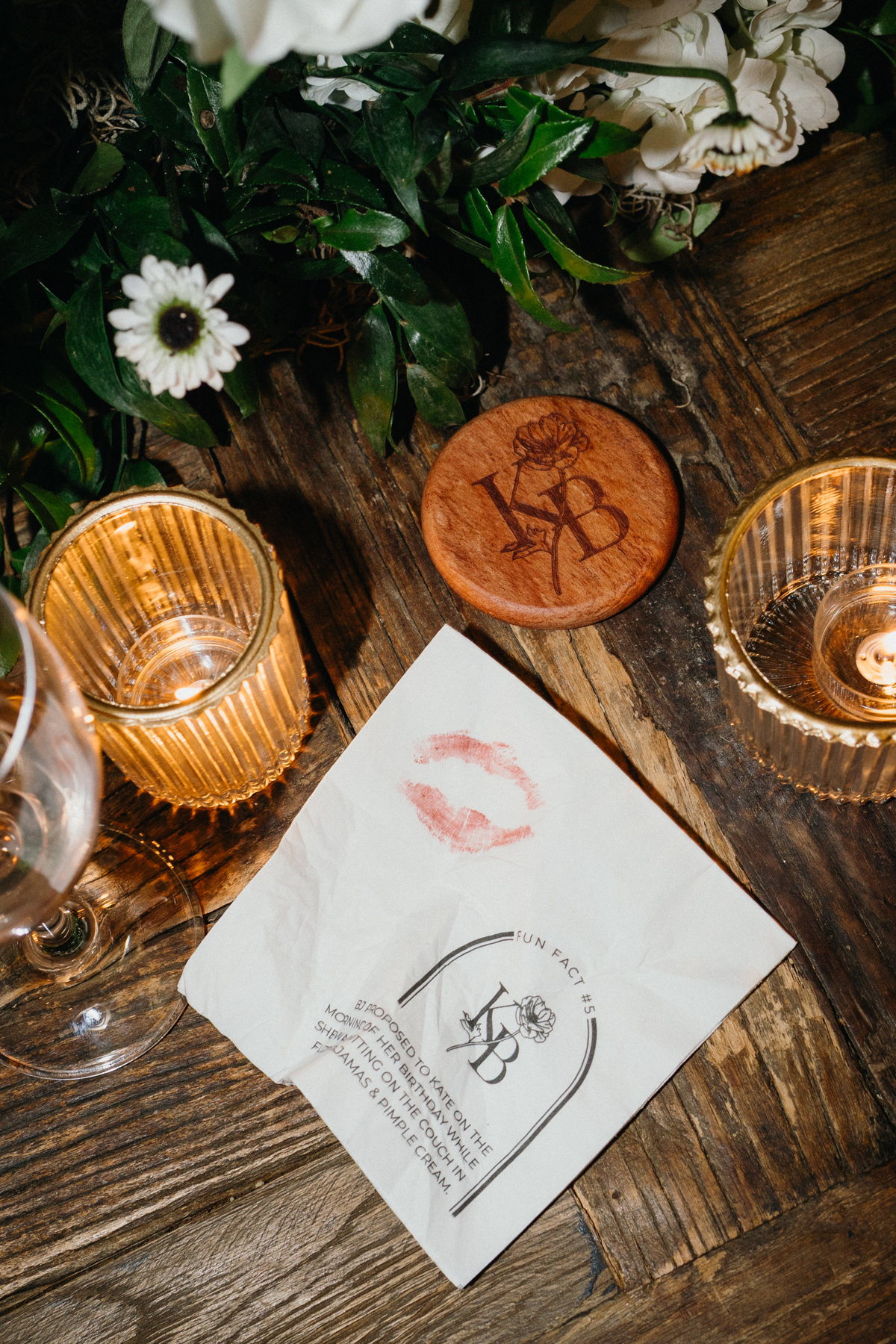 Vintage-inspired wedding details at a scenic winery.