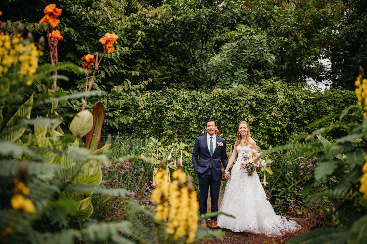 A romantic garden setting captured by a Philly wedding photographer.