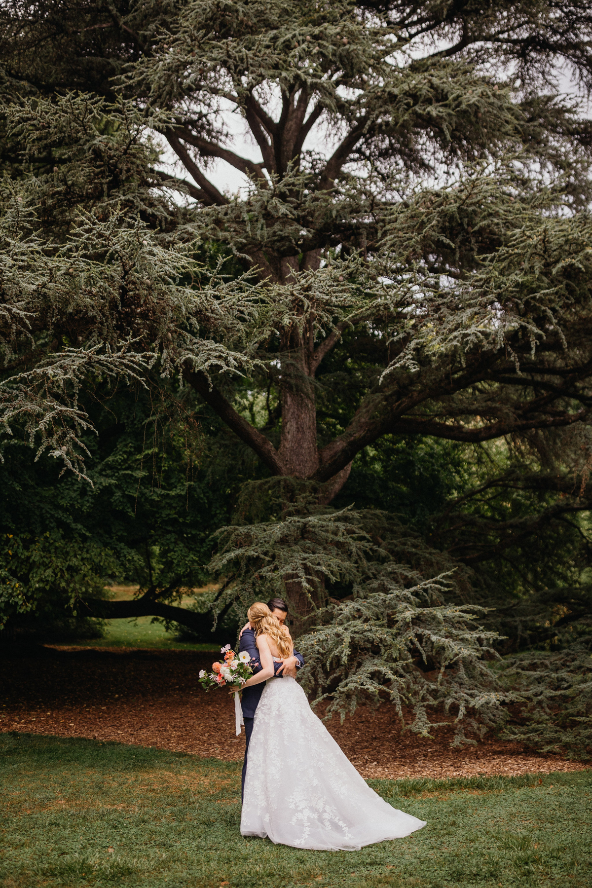 A romantic embrace captured by a Philadelphia wedding photographer.