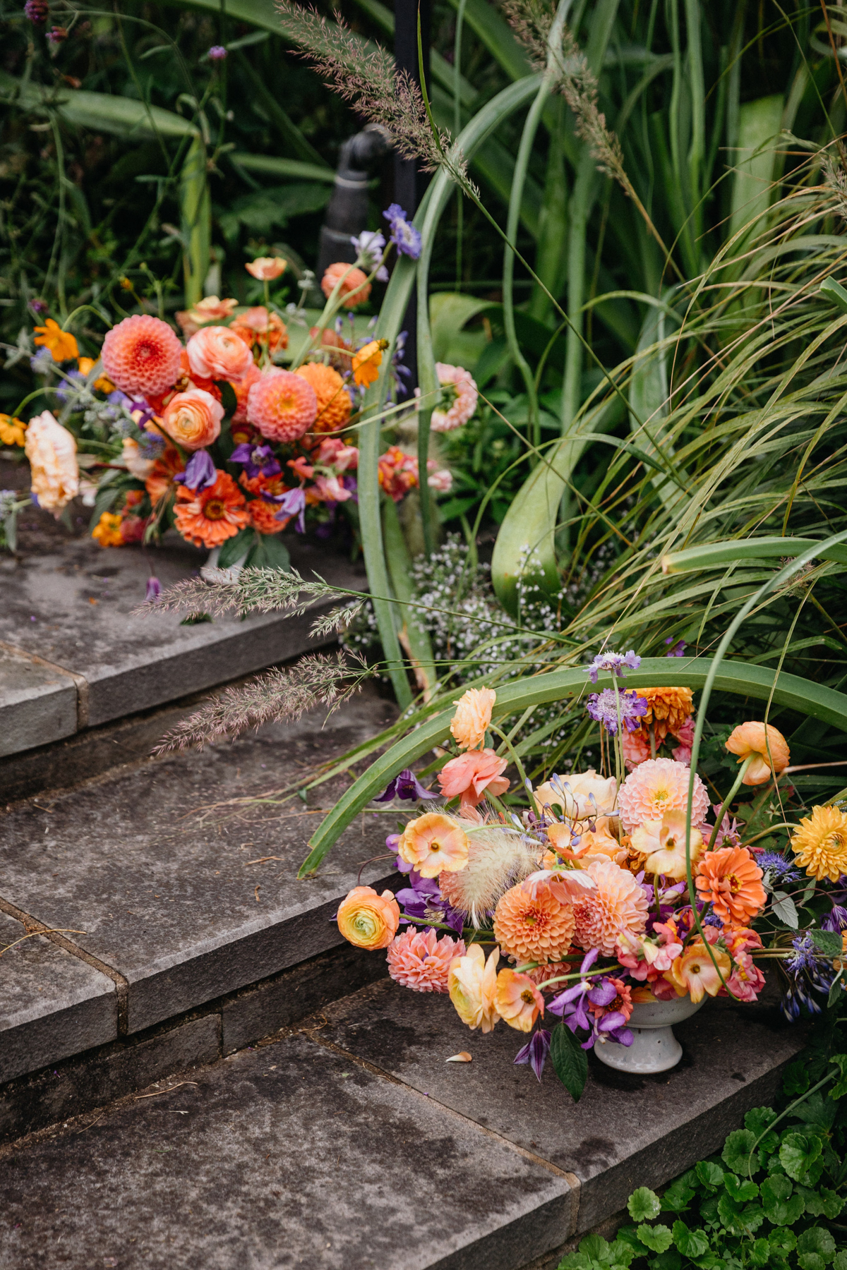 A soft and dreamy floral arrangement at a garden wedding venue in Philadelphia.