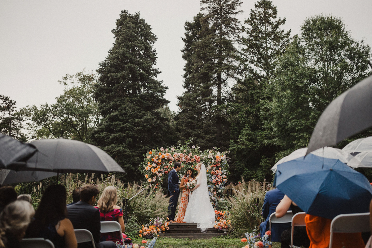 A heartfelt exchange during a ceremony at a Philly wedding photographer’s favorite spot.