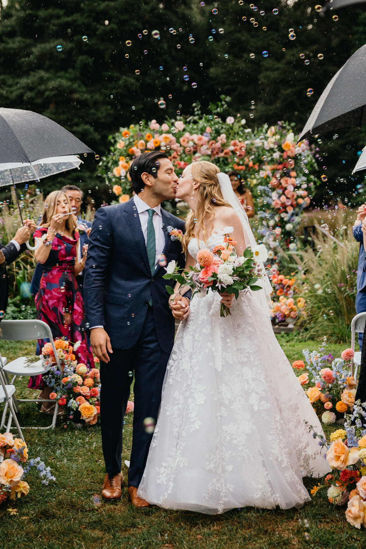 A warm and romantic glow at a Morris Arboretum wedding.