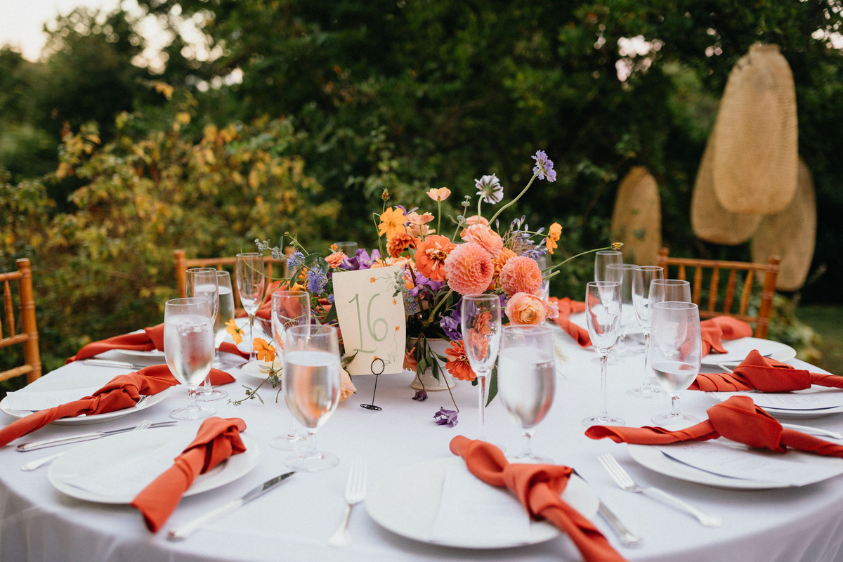 A beautifully decorated ceremony space at a Morris Arboretum and Gardens wedding.