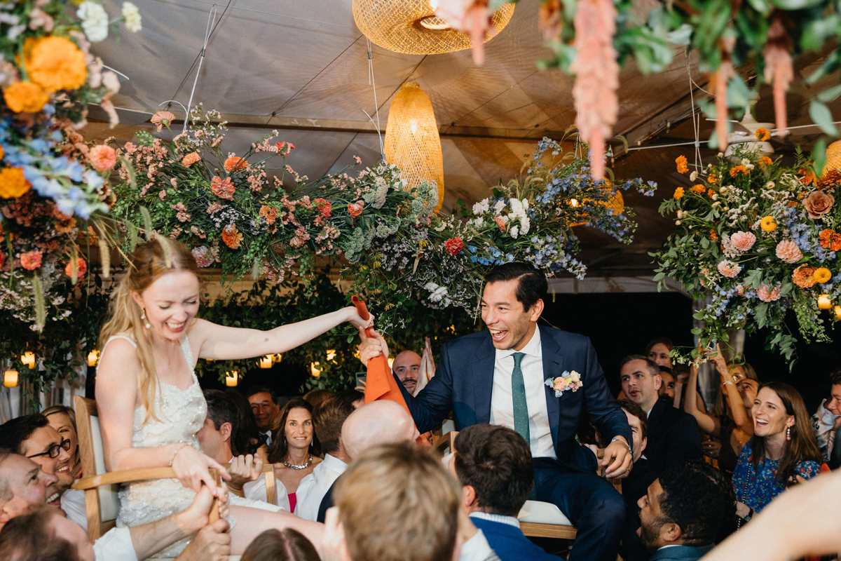 A joyful celebration at a Morris Arboretum wedding.