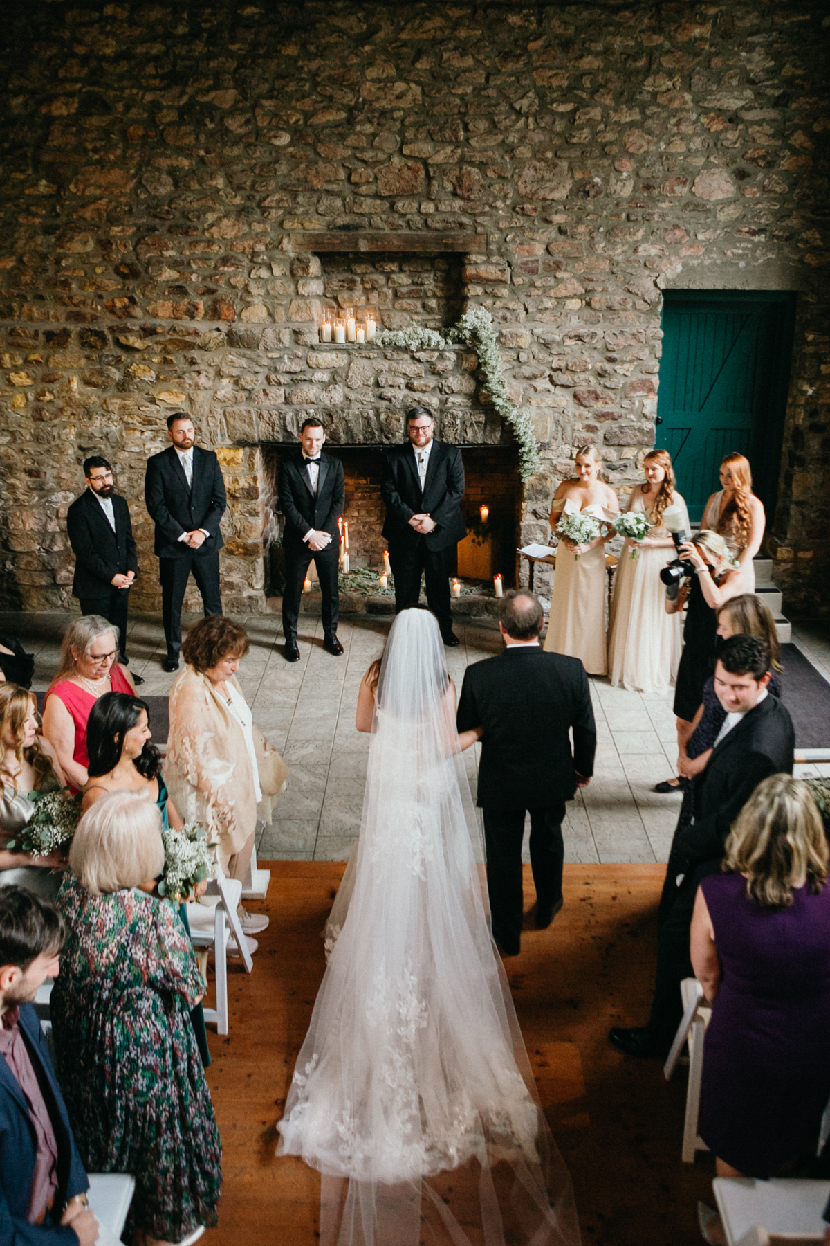 stone wall wedding ceremony
