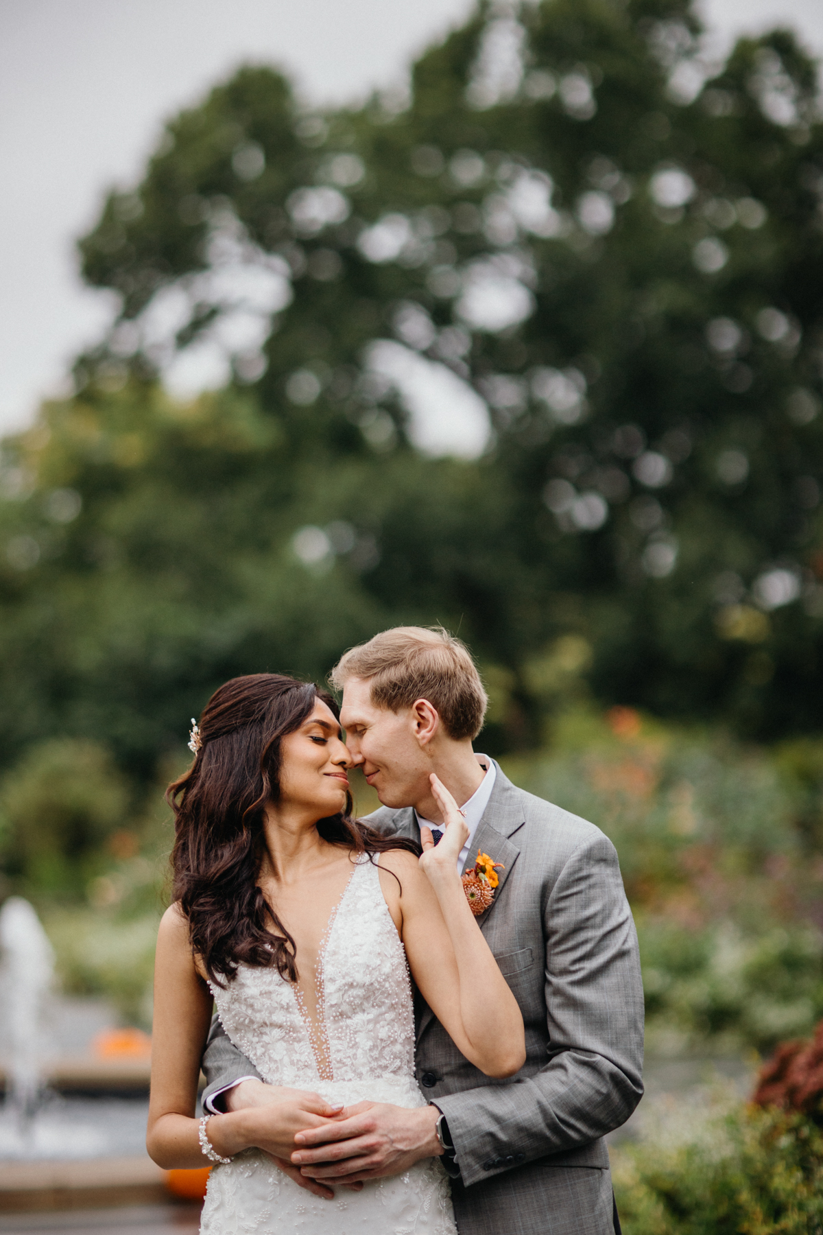Editorial wedding portraits taken at Morris Arboretum and Gardens