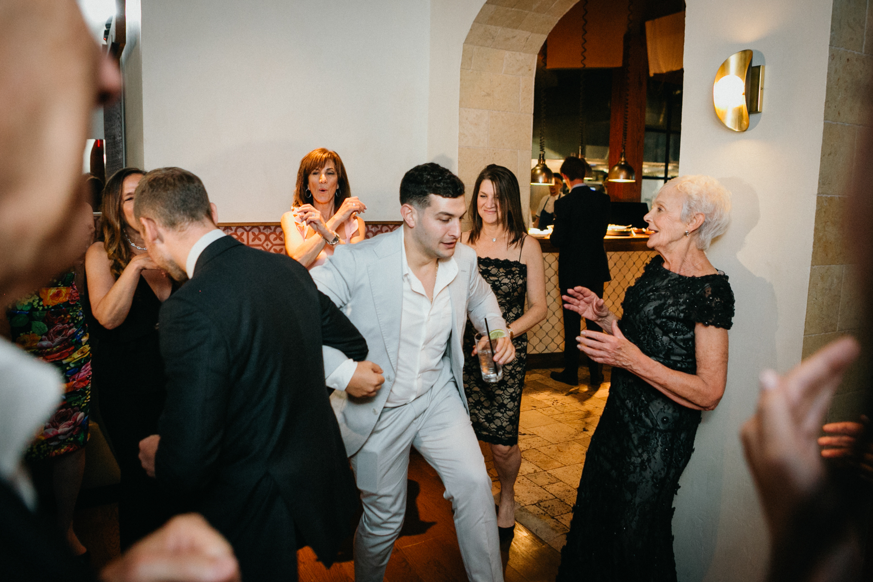 guests dancing at Zahav wedding reception