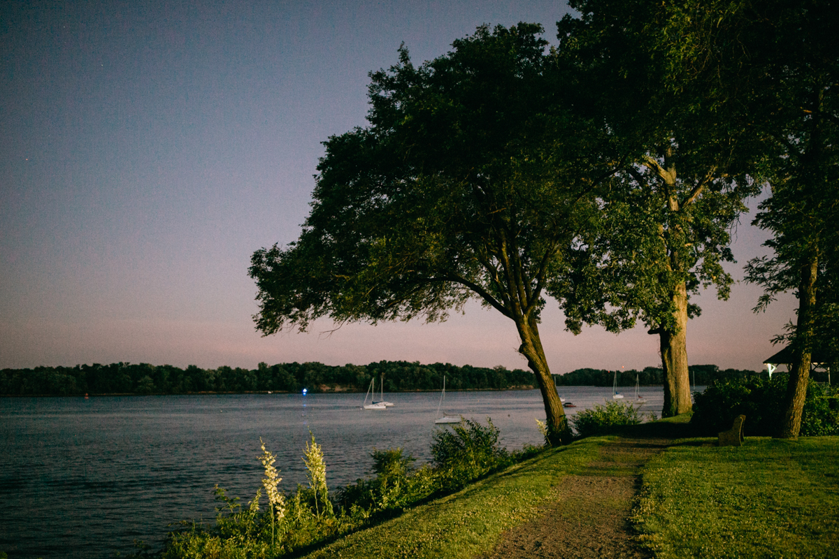 Sunset through Glen Foerd trees – Philadelphia wedding photographer