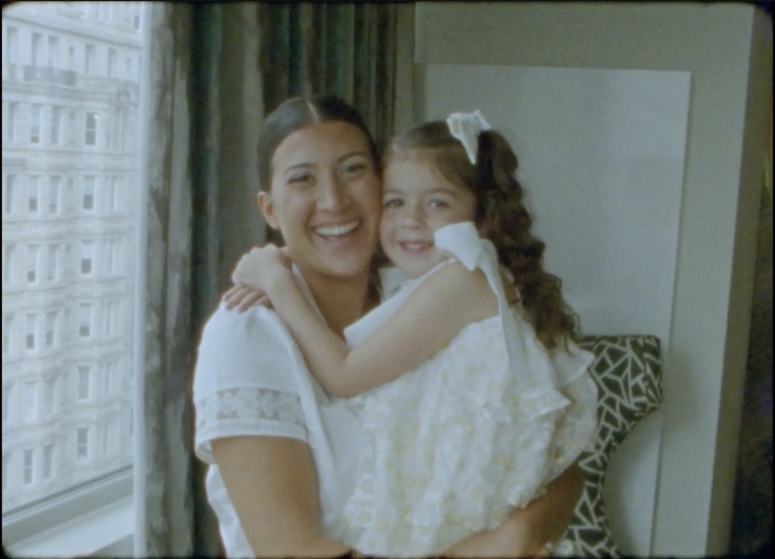 Super 8 wedding video capturing candid portrait moment in Philly