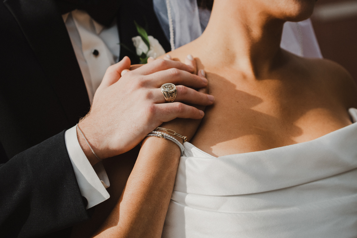 Super 8 footage of quiet, candid moment before the ceremony