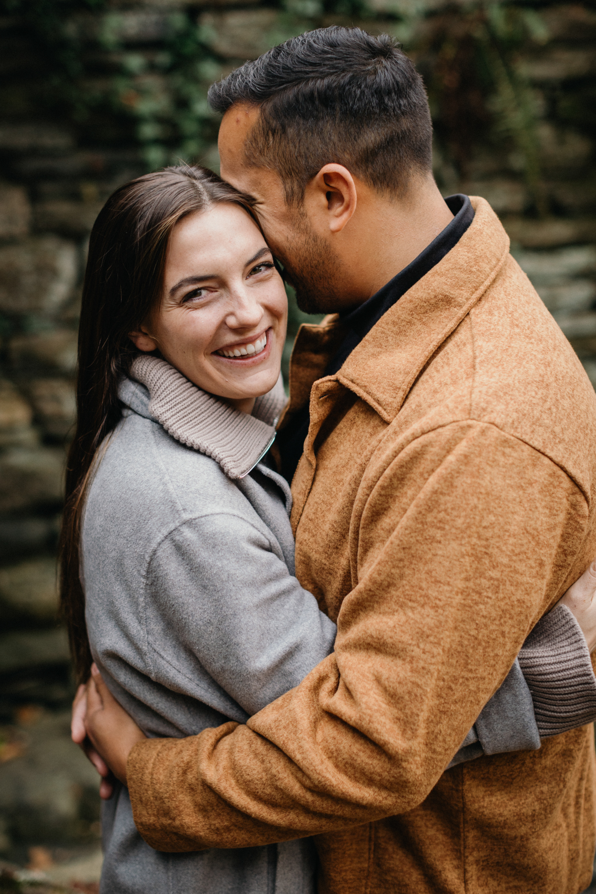 Wissahickon Valley Park engagement photos with casual style