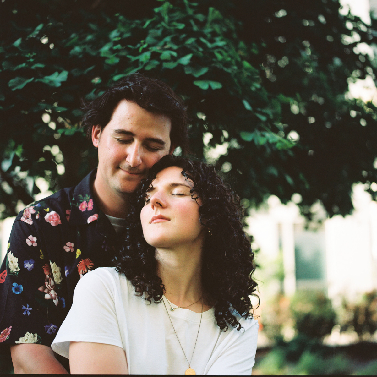 Wedding film photographer in Philadelphia capturing timeless engagement photos on film in Brooklyn.