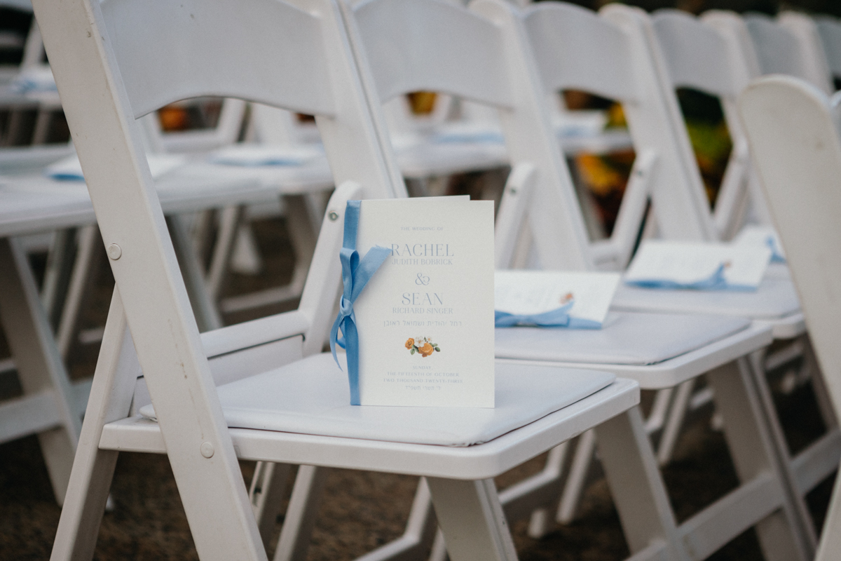 Ceremony setup inside the greenhouse at the Horticulture Center in Philadelphia