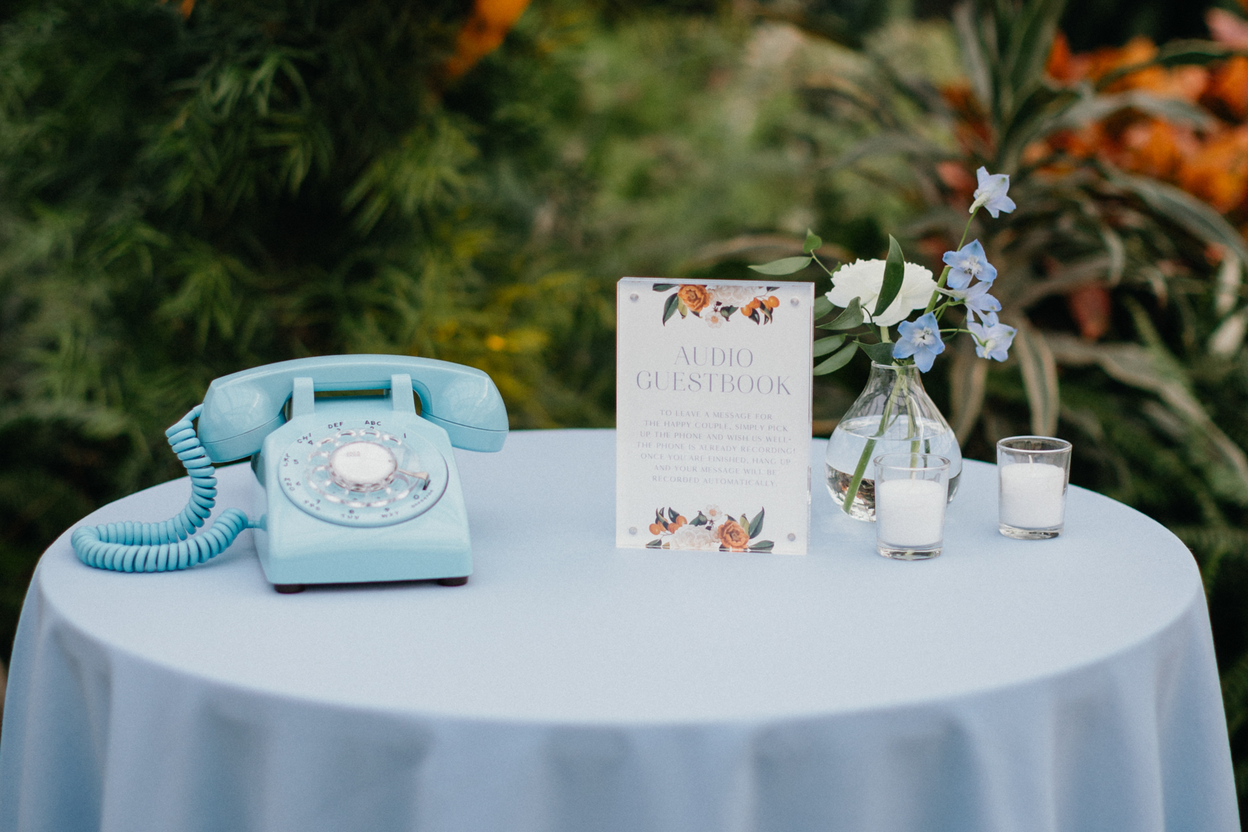 Reception setup under the glass ceiling at the Horticulture Center in Philadelphia