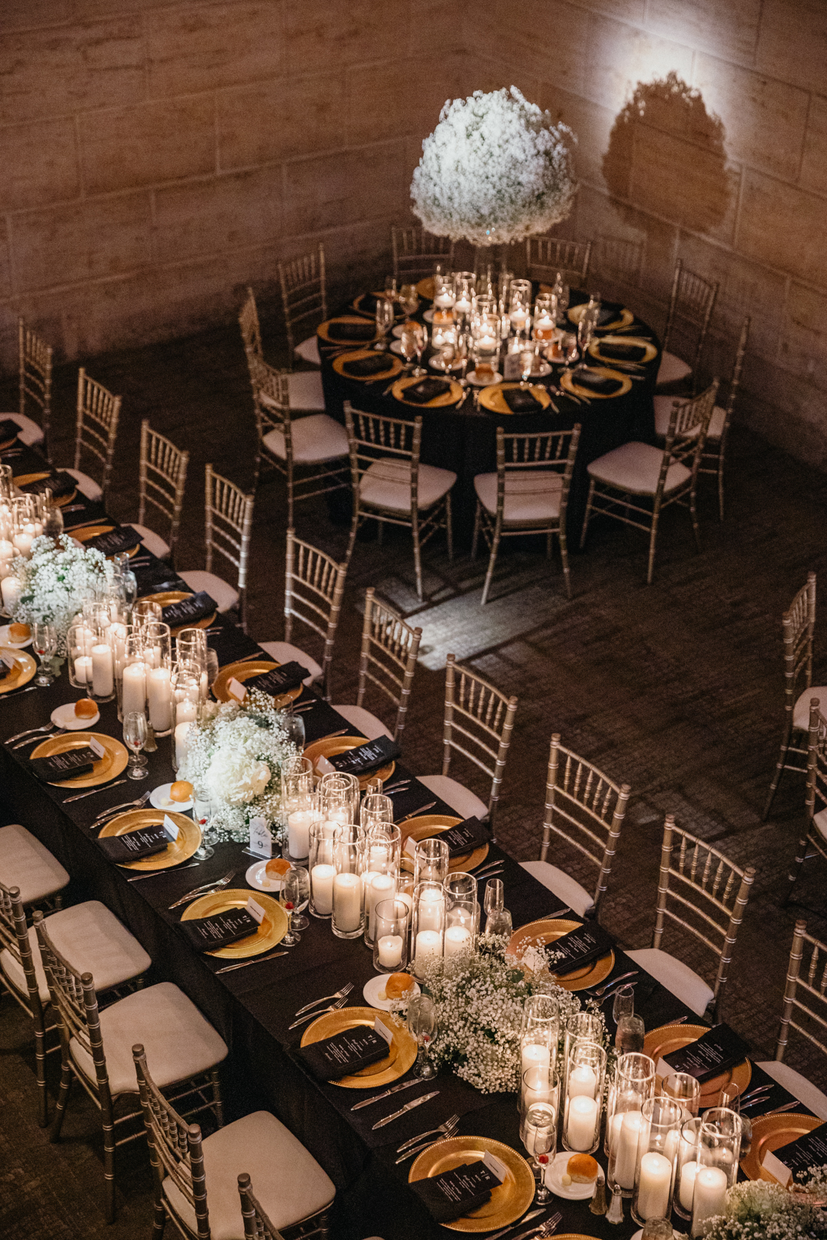 Finley Catering wedding dinner setup at Union Trust wedding reception