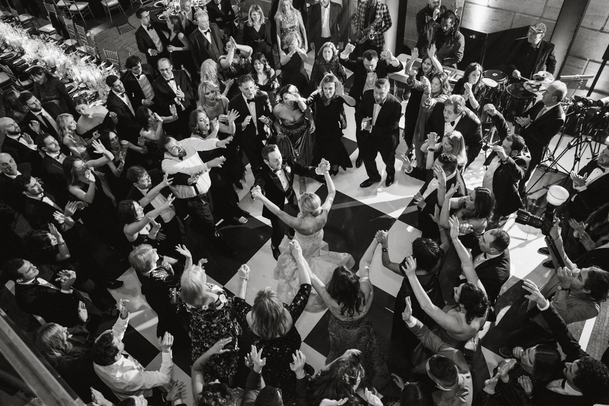 Newlyweds sharing first dance at Union Trust wedding in Center City