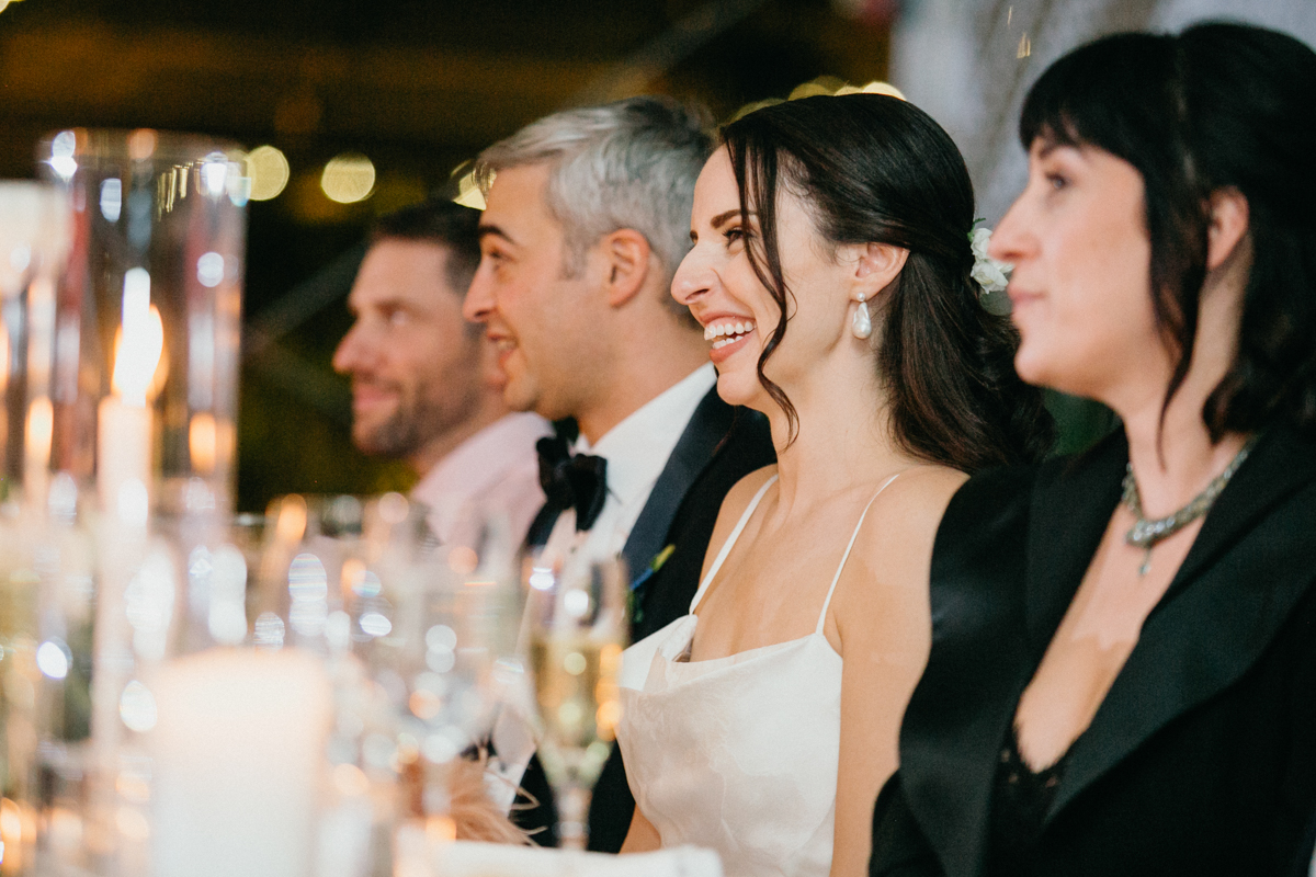 Guests toasting during a wedding reception in Philadelphia