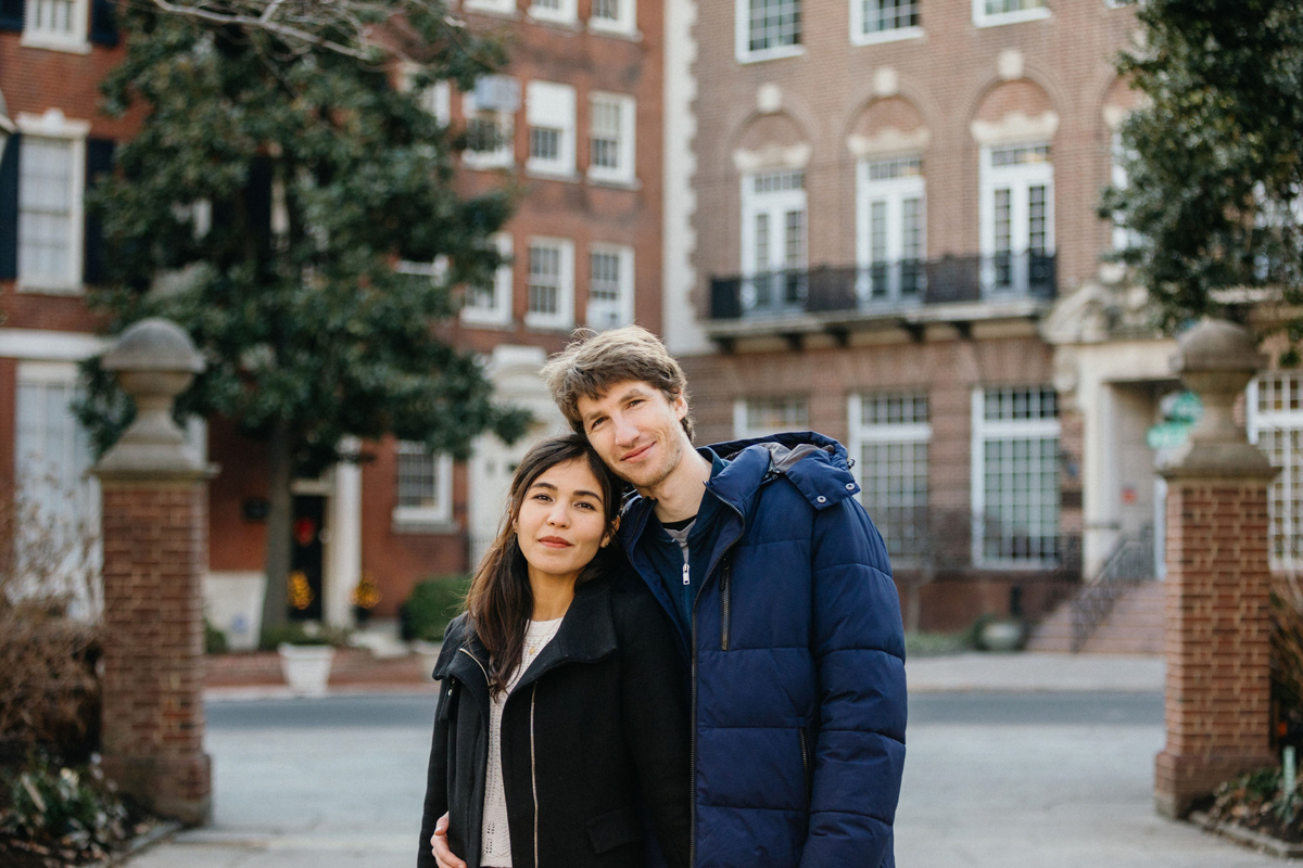 Philly engagement photographer captures intimate couple moment