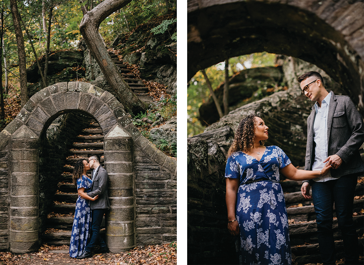 Romantic fall engagement session in Wissahickon Valley Park