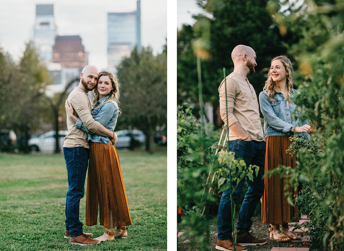 Open field portrait during golden hour in Fairmount Park