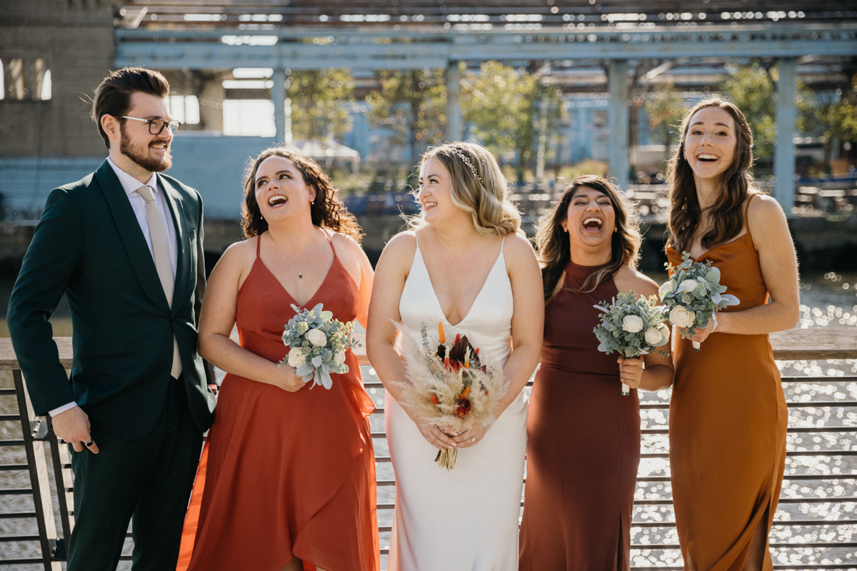 Philly wedding photographer captures pre-ceremony portraits by the river