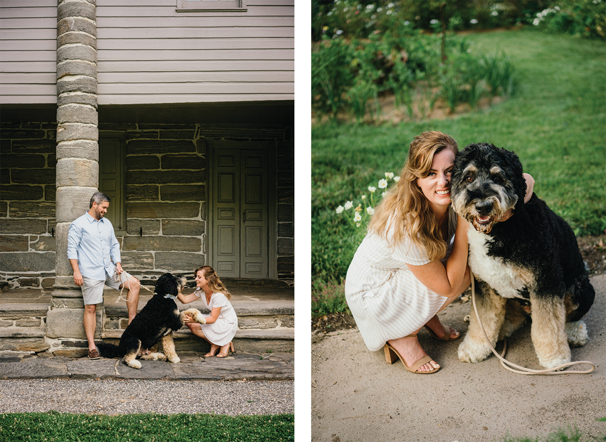 Romantic portrait at golden hour in Bartram’s Garden