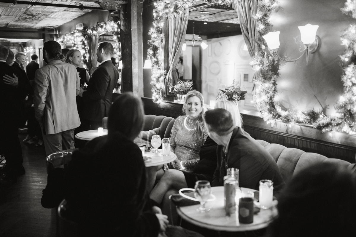 guests bowling at philadelphia restaurant wedding