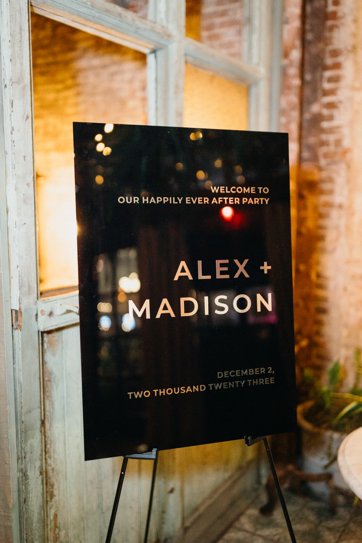 minimalist decor at harp and crown wedding