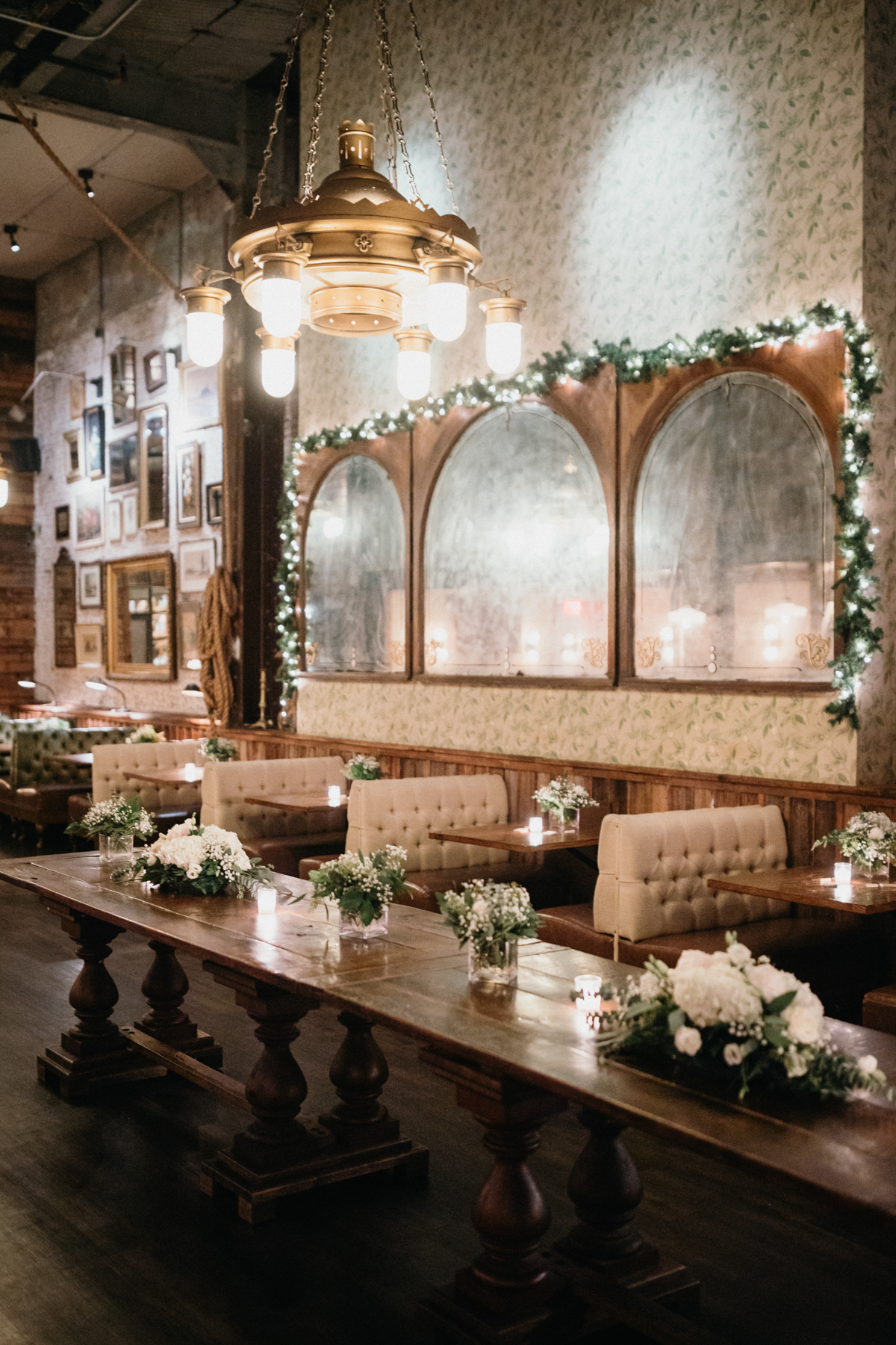 greenery details for harp and crown wedding