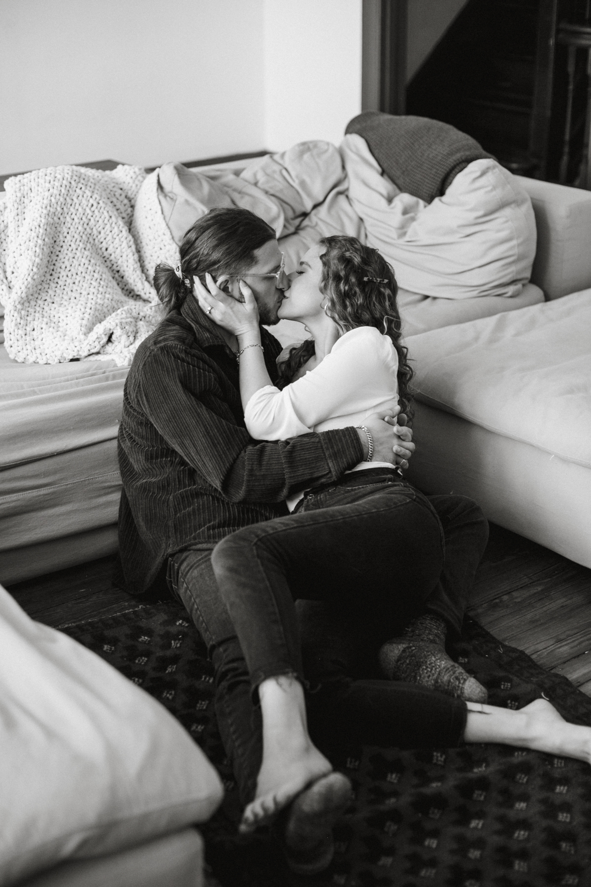 Lifestyle engagement photo of couple