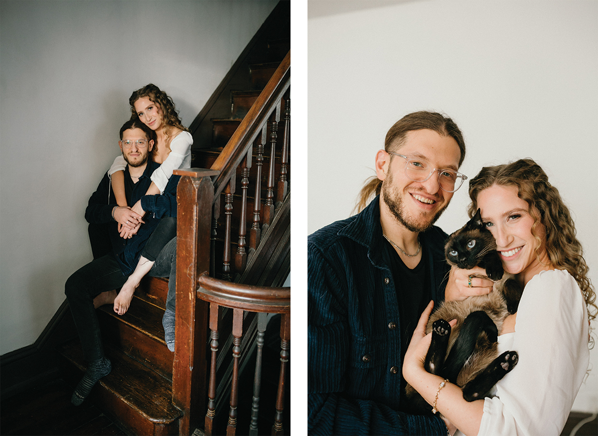 At-home engagement session in West Philly kitchen
