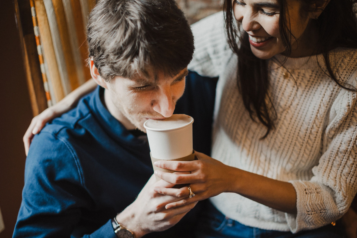 Philly engagement photographer capturing couple’s candid moment