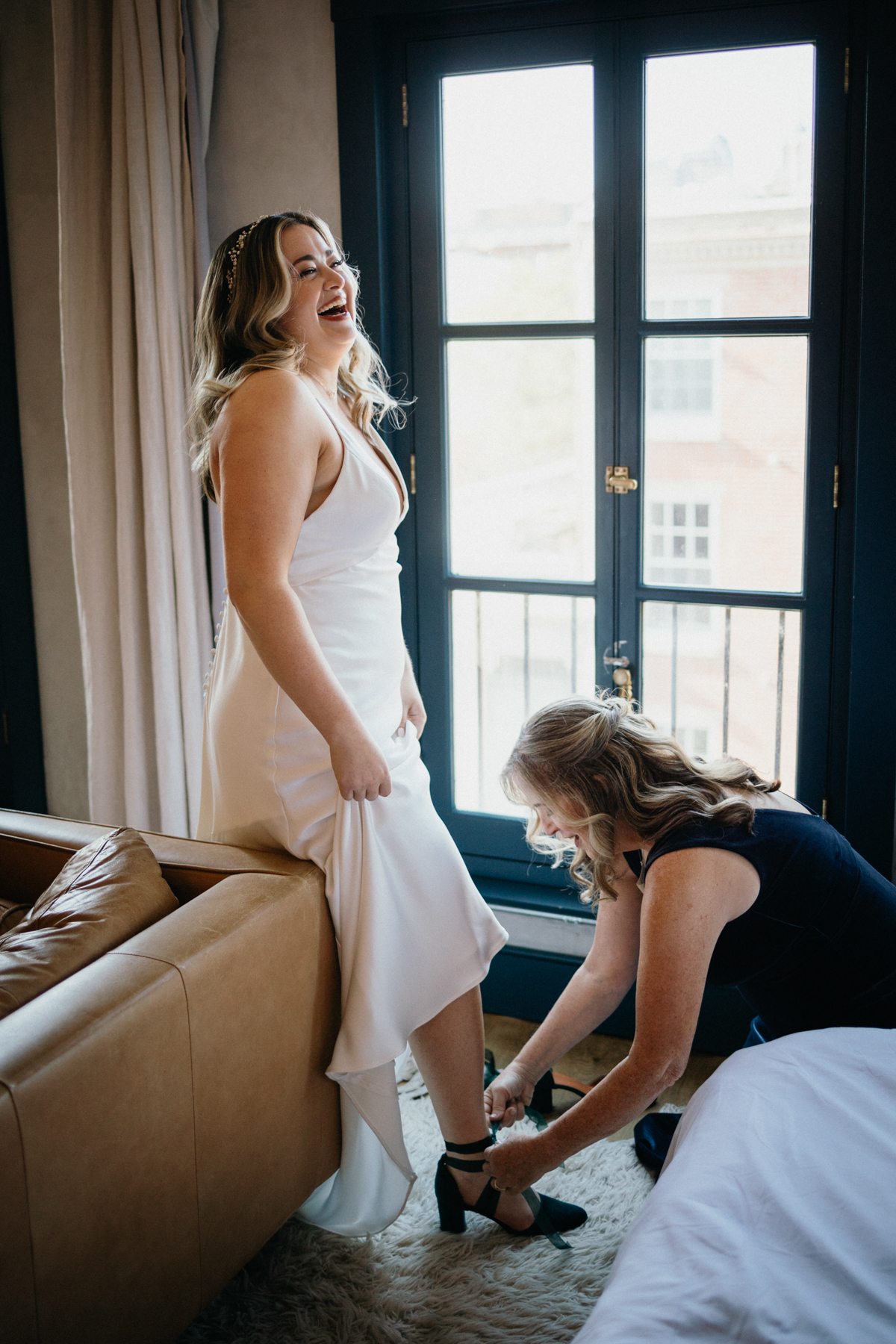 Global Dye Works wedding day begins with getting ready in Old City Philadelphia