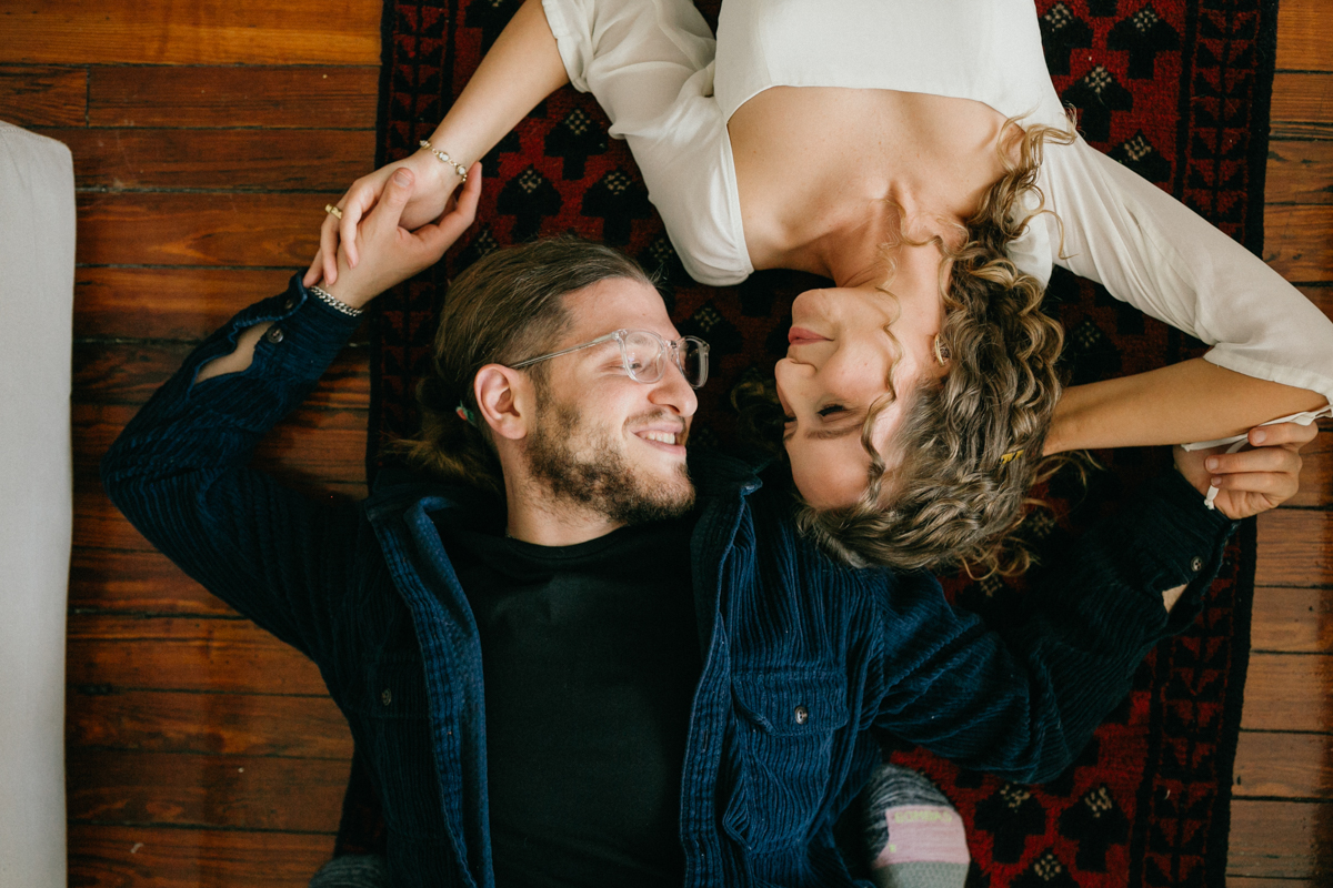 Sweet at-home engagement session in Philadelphia