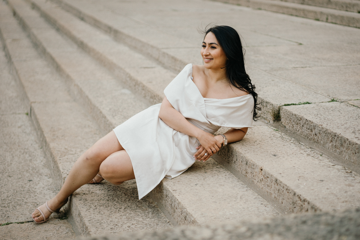 Urban engagement photo on steps of Philadelphia Museum of Art