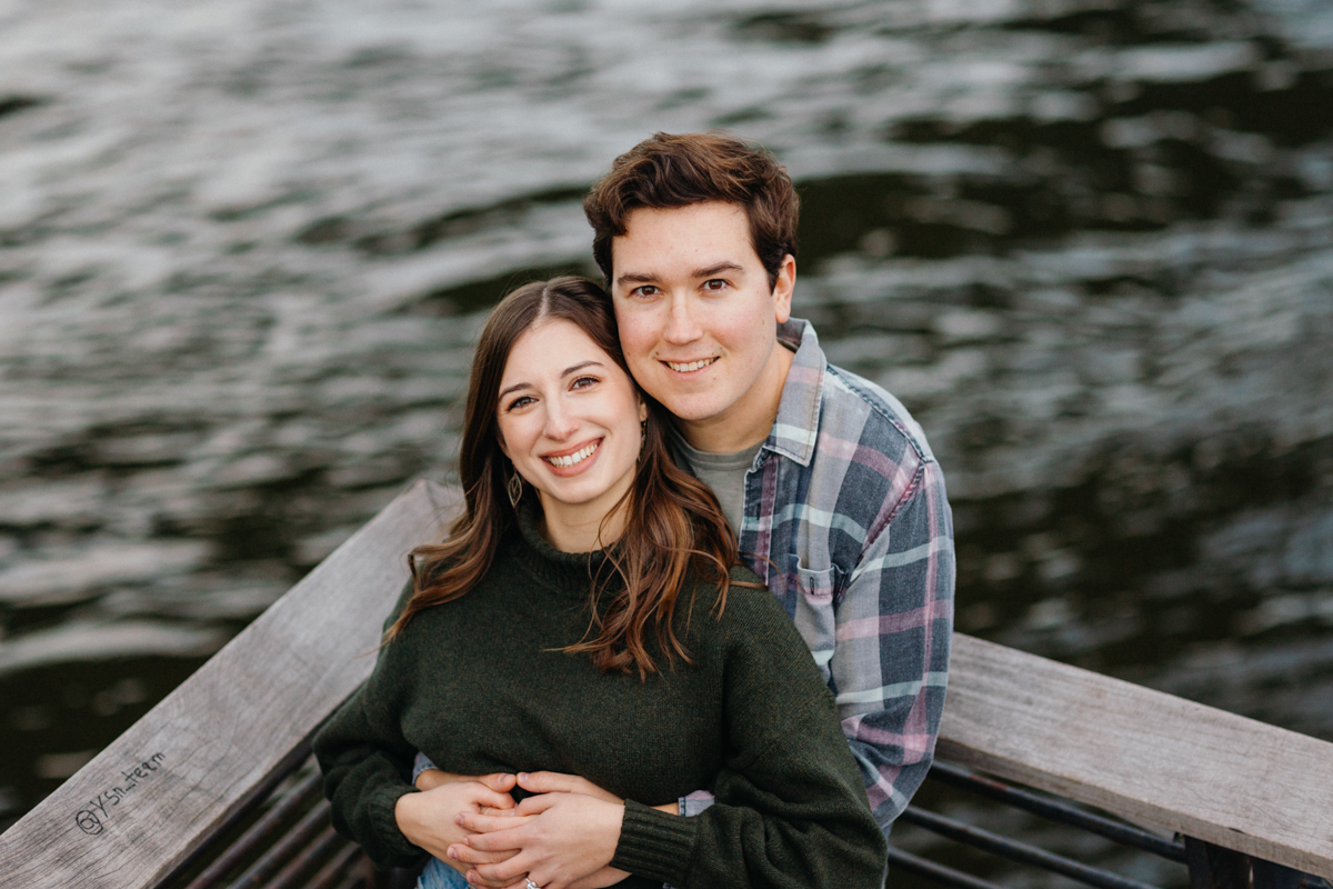 race street waterfront engagement photos