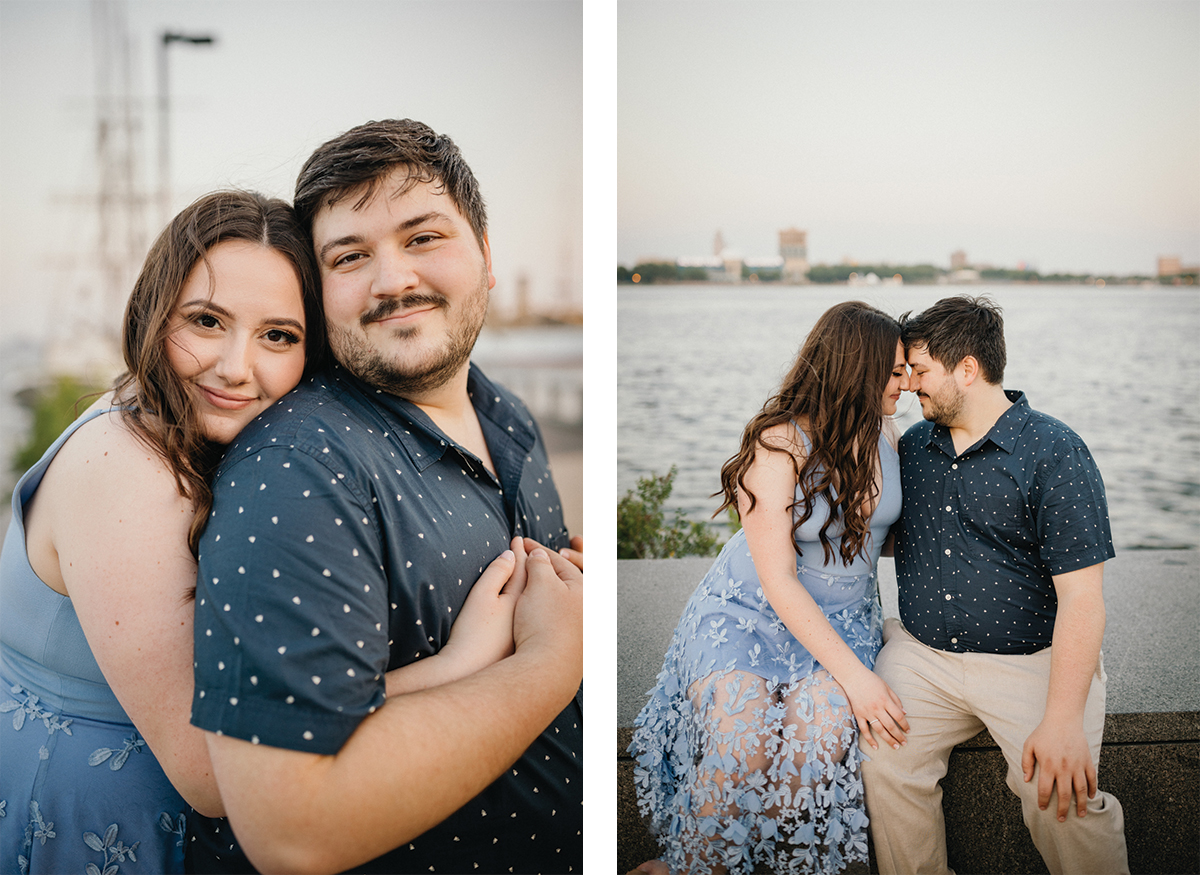 Playful portrait at Spruce Street Harbor Park arcade