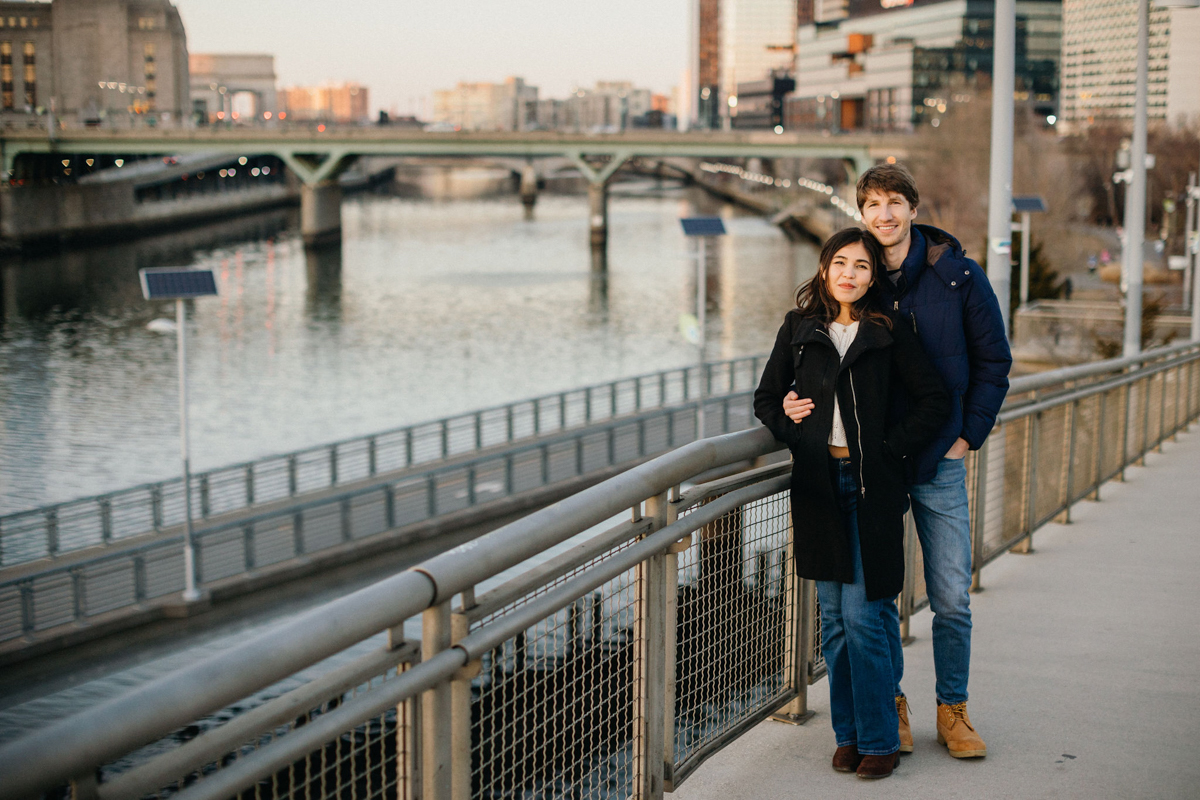 waterfront engagement session in philadelphia