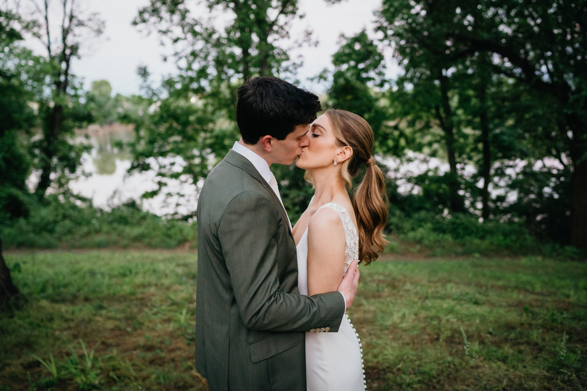 Bartram’s Garden wedding photo showing a couple by the water, waterfront wedding venue in Philadelphia