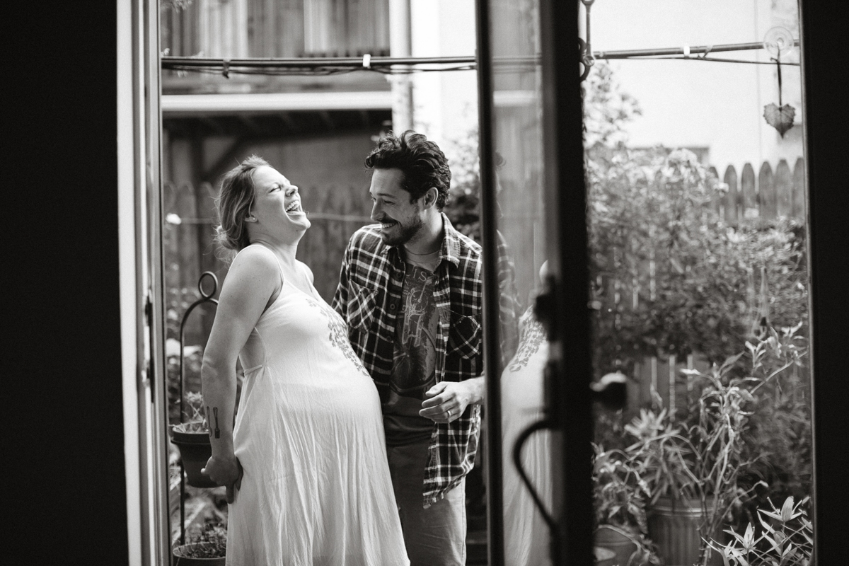 Intimate maternity session with garden details in Philadelphia