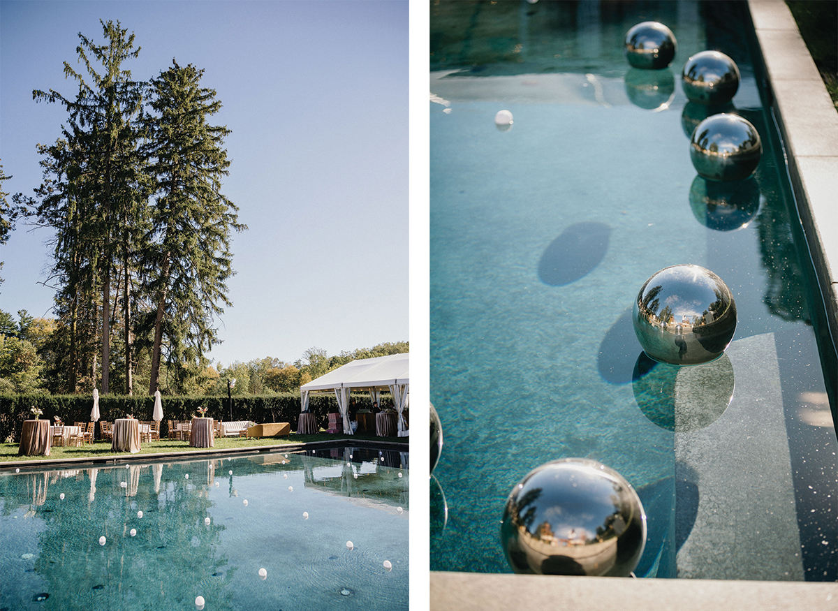 backyard poolside wedding
