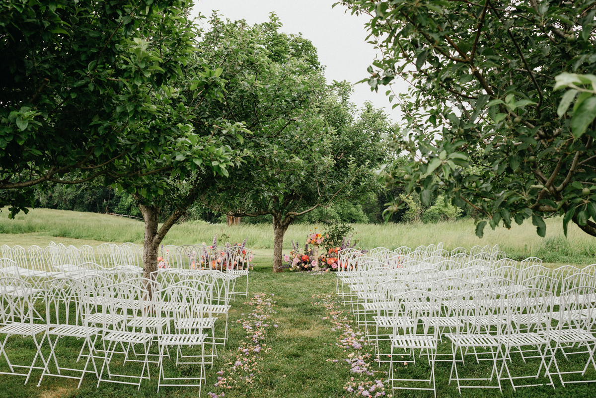 high end backyard wedding ceremony