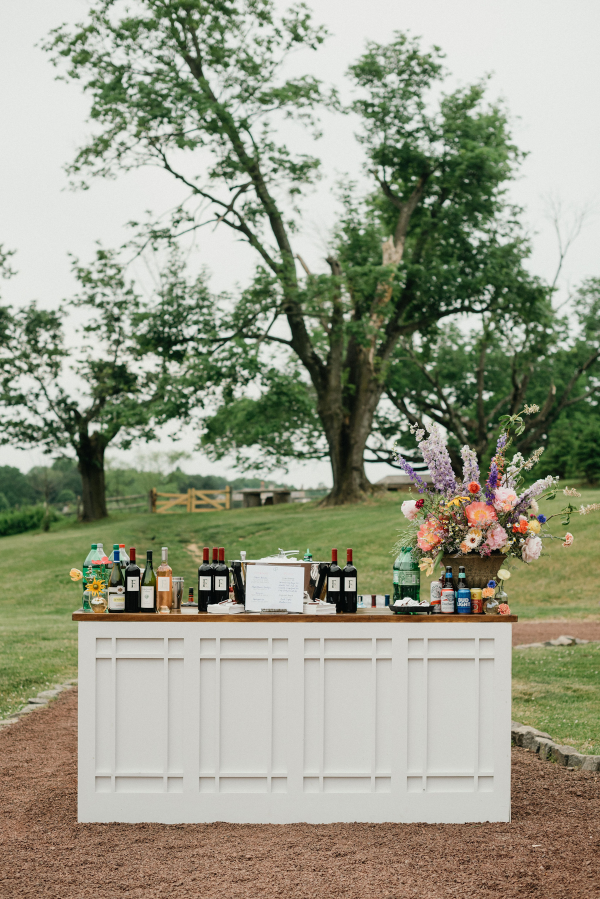 bar setup backyard wedding luxury