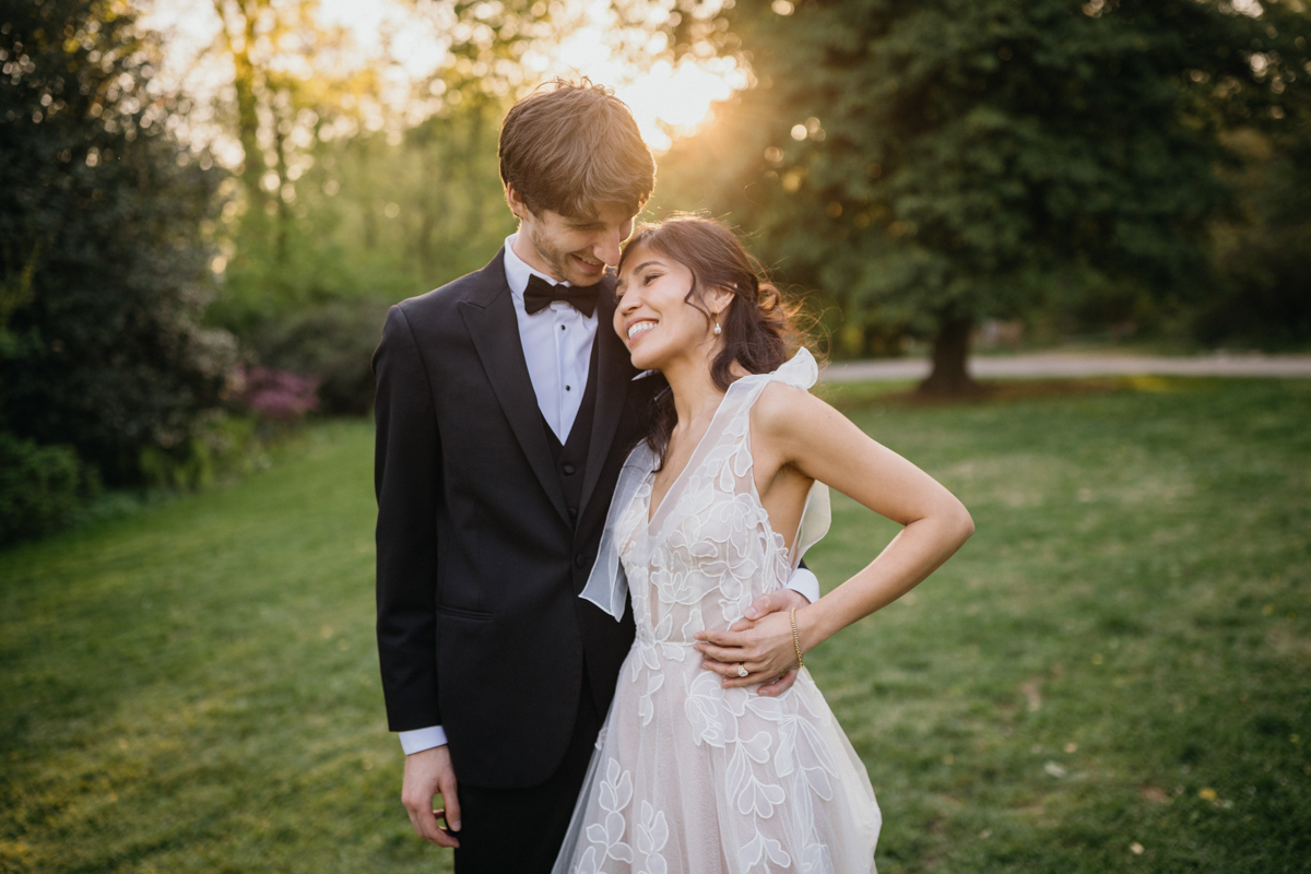 Sweet candid moment at Portico wedding