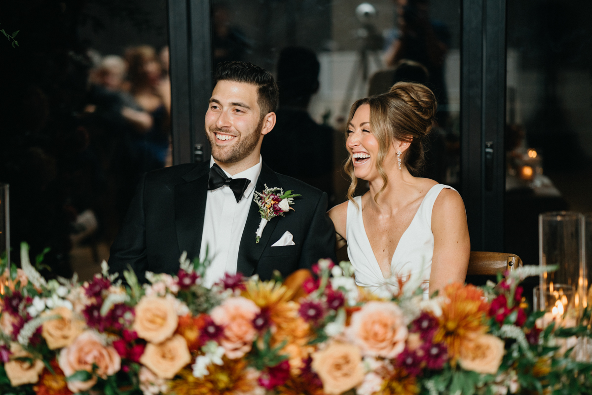 stylish indoor wedding at river house