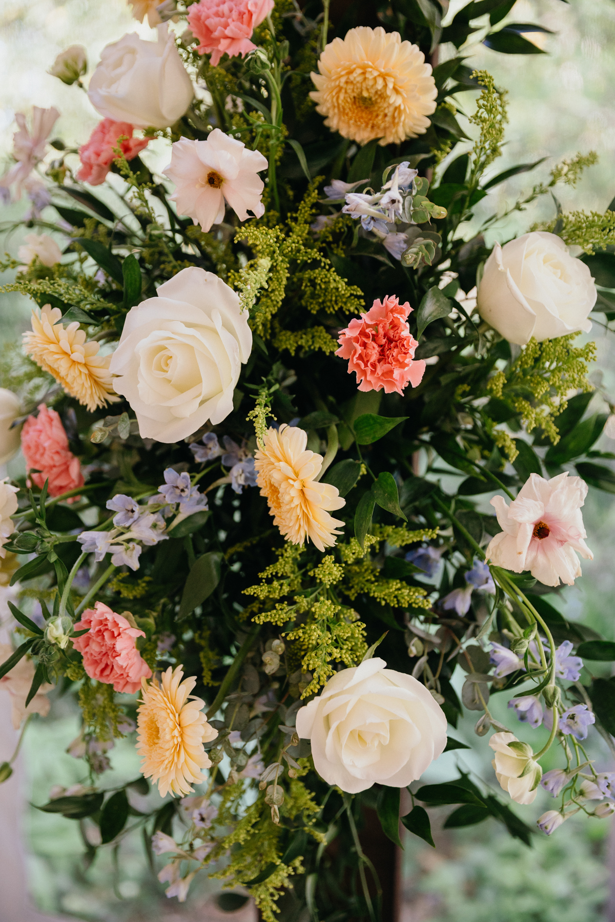 Floral centerpieces at Portico wedding